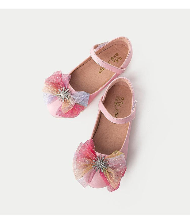 Girl Princess Shoes Bow Knot Small Leather Shoes Soft-soled Single Shoes - MomyMall