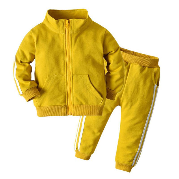 Boy Autumn Long-sleeved Casual Sportswear 2 Pcs Set - MomyMall Yellow / 3-6 Months