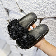 Girl Princess Fashion Bow Flip-flops with Non-slip Soft Base Shoes - MomyMall Black / US8/EU24/UK7Toddle
