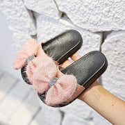 Girl Princess Fashion Bow Flip-flops with Non-slip Soft Base Shoes - MomyMall Pink / US8/EU24/UK7Toddle