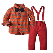 Boys Plaid Gentleman Formal 2pcs Suits