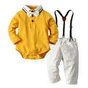 Herbst Jungen Casual Polo Langarm Set 2 Stück Anzüge