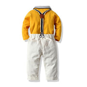 Autumn Boys Casual Polo Long Sleeve Set 2 Pcs suits