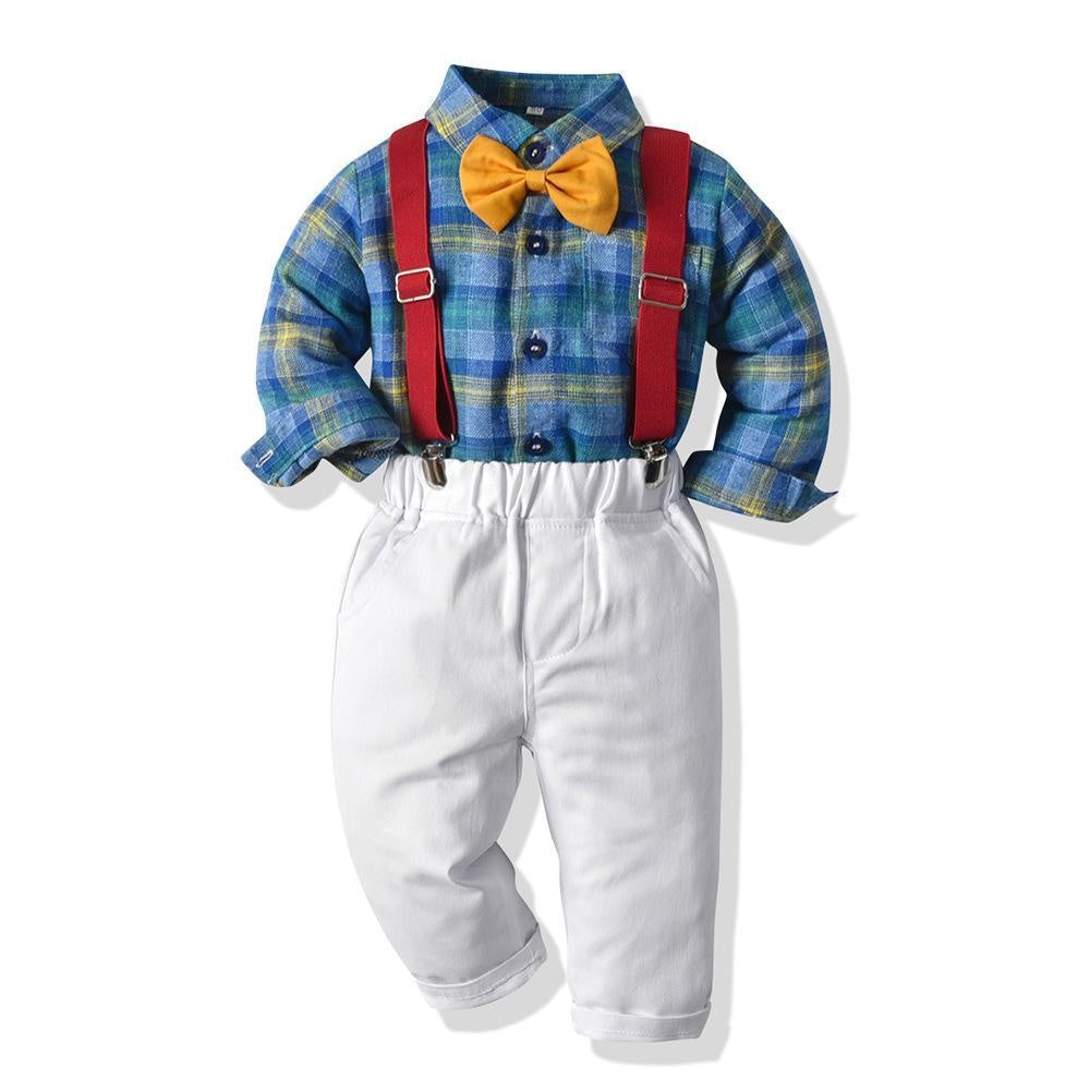 Boys Fall Suit Long-sleeved Formal Sets 2 Pcs