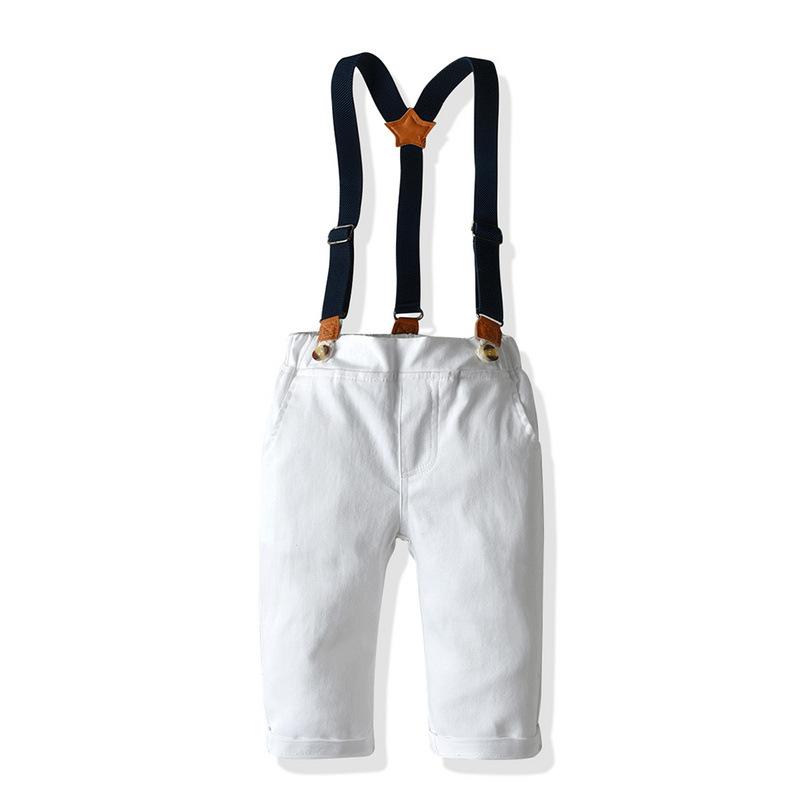 Striped Long-sleeved Boys Suspenders 2 Pcs Set Suits