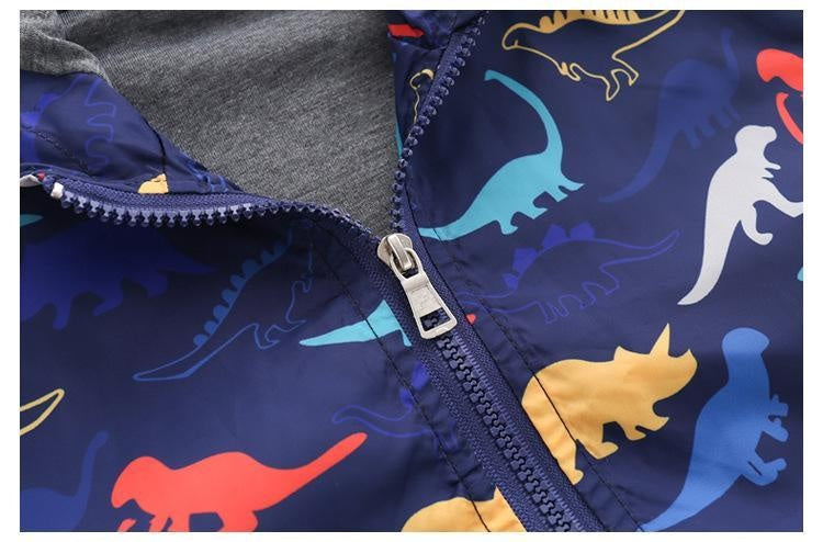 Kids Boy Dinosaur Cartoon Cap Fashion Tide Coats - MomyMall