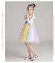 Girl Autumn Super Rainbow Long Sleeve Princess Dress 3-10 Years - MomyMall