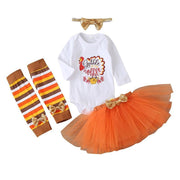 Baby Girl Fashion Halloween Dress+Tops+Headbands+Stocking 4 Pcs Set 0-24 Months - MomyMall Style 1 / 3-6 Months