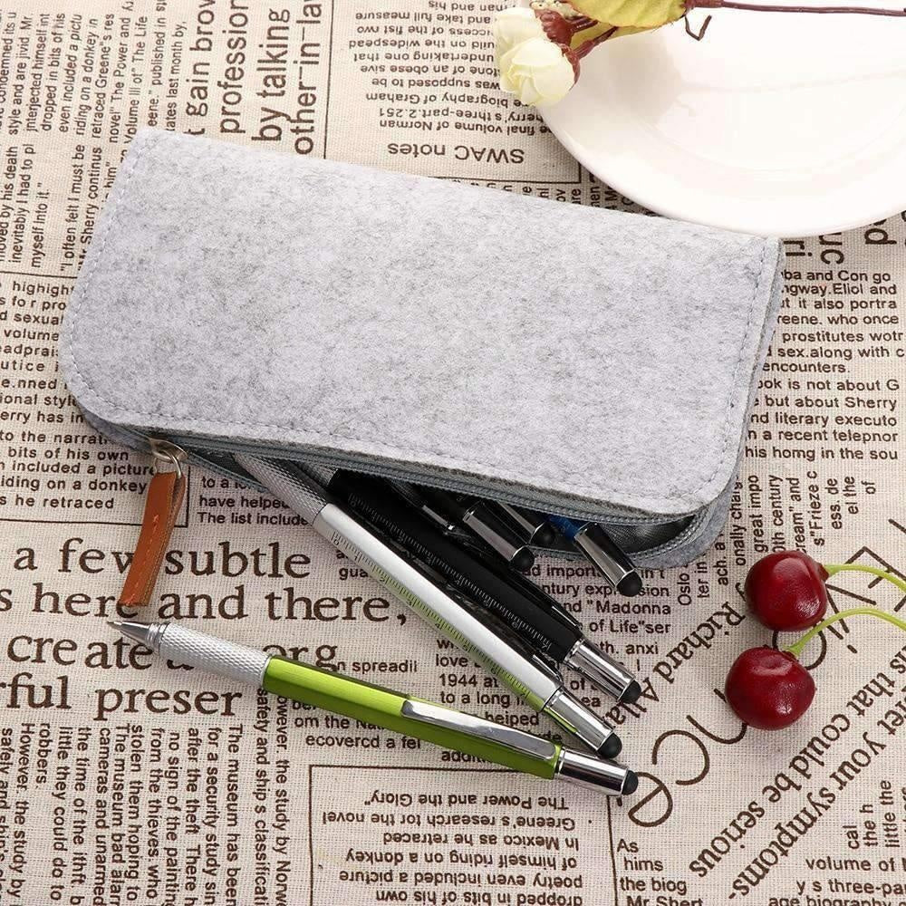 Minimal Grey Felt Pencil Cases