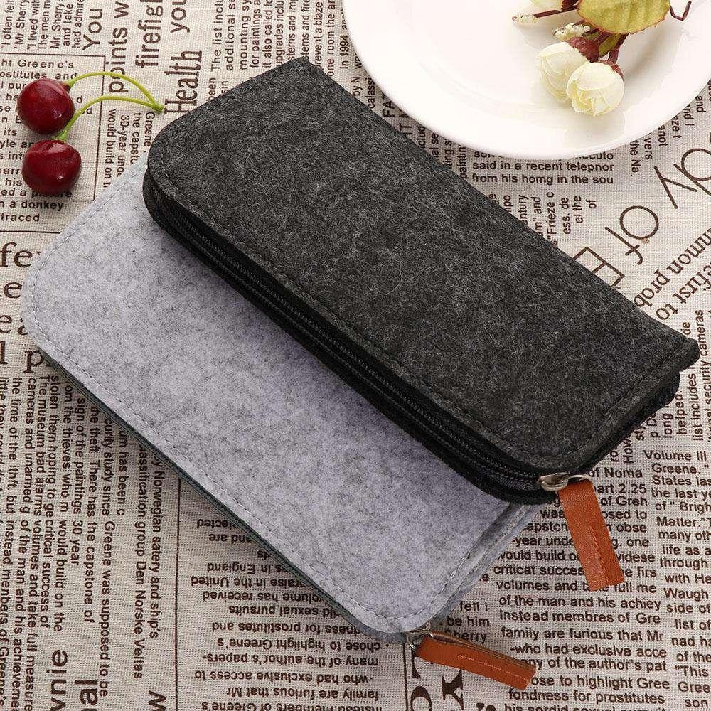 Minimal Grey Felt Pencil Cases - MomyMall