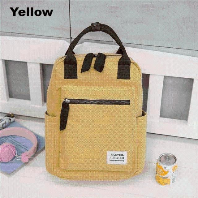 Sylvia Canvas Backpack - MomyMall Yellow