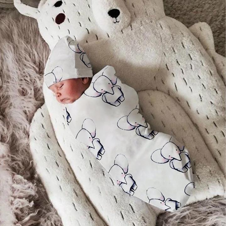 2PCS Lovely Cartoon Elephant Printed Baby Sleeping Bag - MomyMall