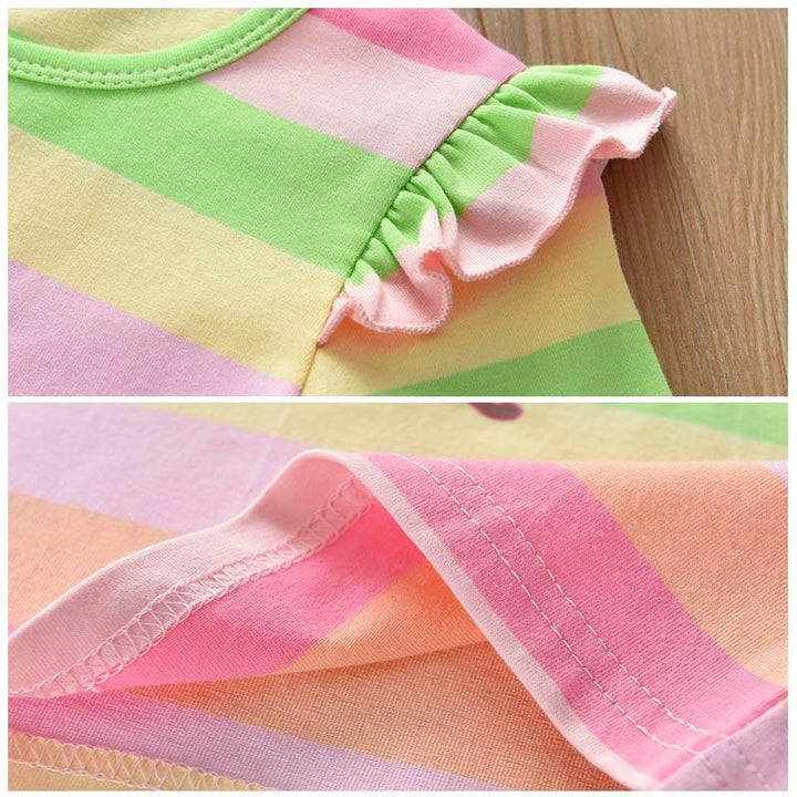 Fashion Girls Striped Cotton Print Top T-shirt 2-6 Years - MomyMall