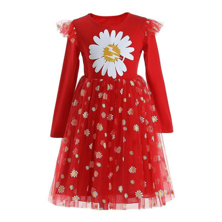 Girl Skirts Korean Gauze Sunflower Dresses 3-10 Years - MomyMall