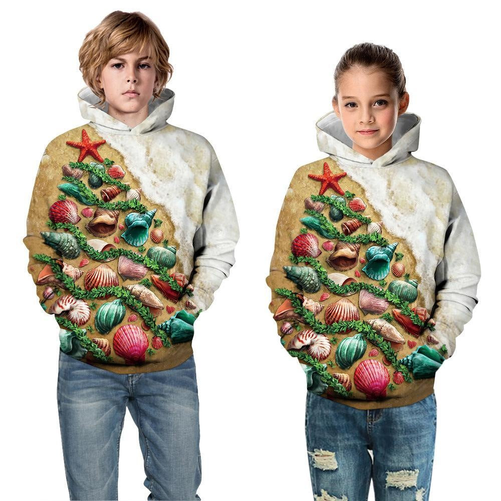 Kids Boys Girls Christmas Snowman Digital Print Long-sleeved Autumn Hoodie