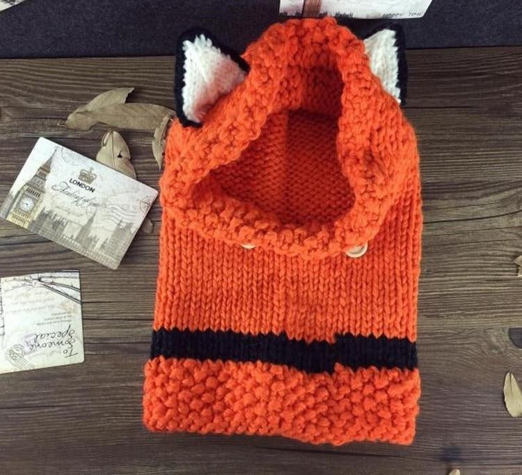 Girl Christmas Fox Ear Winter Hat Windproof Hats Scarf Cap - MomyMall