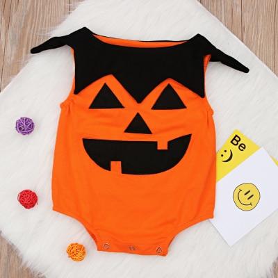 Baby Boy Girls Halloween Rompers Cotton Pumpkin Jumpsuits Outfit 3-24M