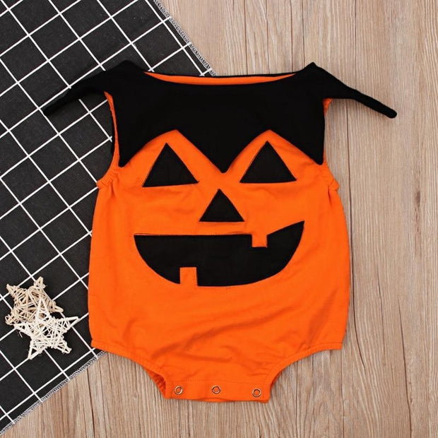 Baby Boy Girls Halloween Rompers Cotton Pumpkin Jumpsuits Outfit 3-24M