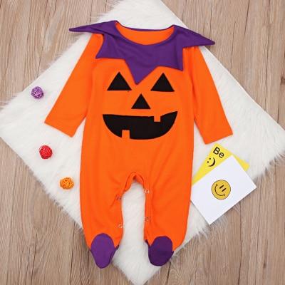 Baby Boy Girls Halloween Rompers Cotton Pumpkin Jumpsuits Outfit 3-24M