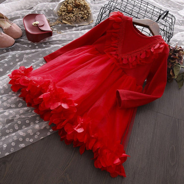 autumn princess dress Princess Fall Autumn Flower Fairy Tutu Dress Pageant Ball Gown Birthday Party Costume