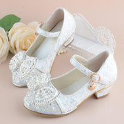 Kid Baby Girl Princes Party And Wedding Flower Chaussures en cuir Fashion High Heel Shoe 