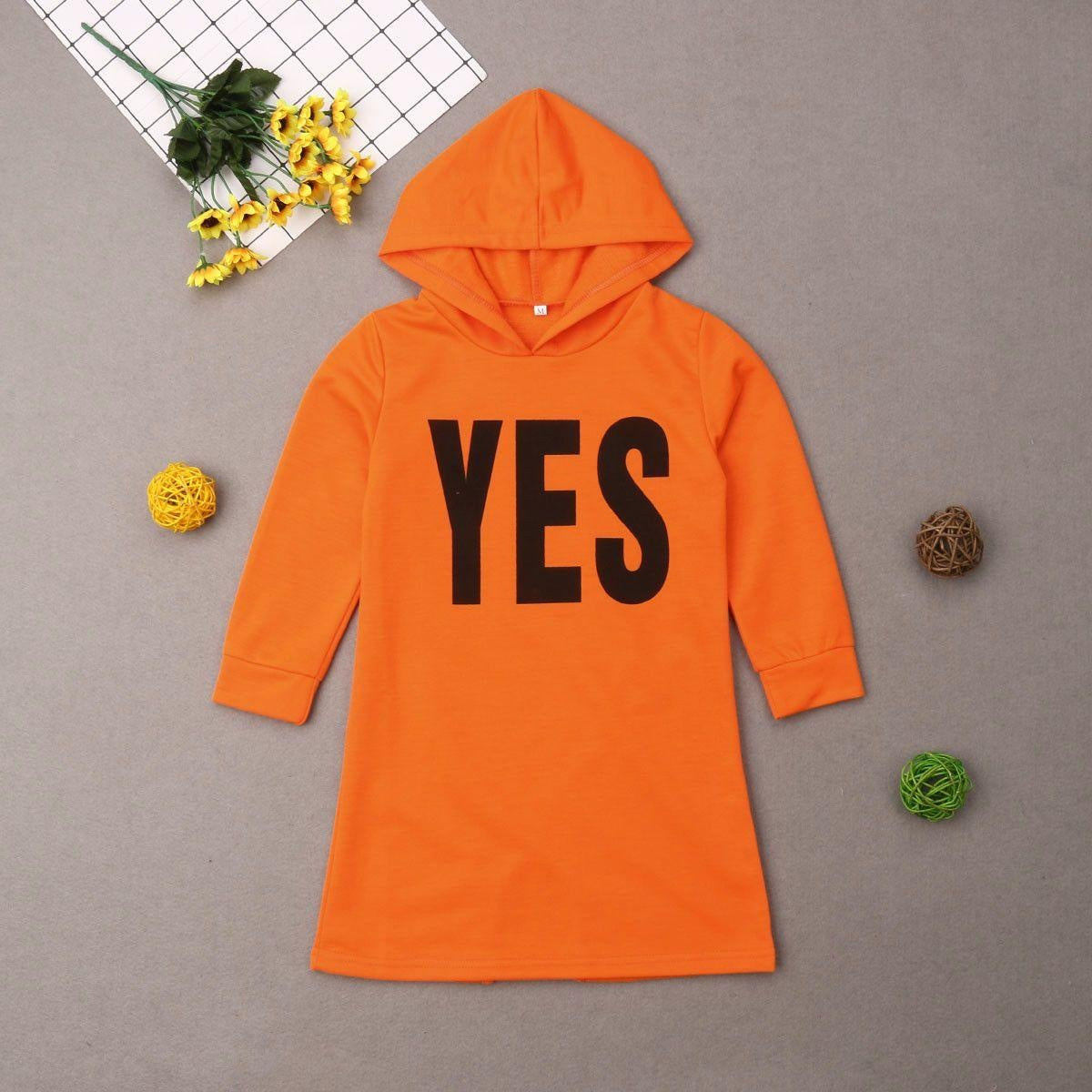 Autumn Causal Kids Girls Letter Print Sweatshirt Dress - MomyMall