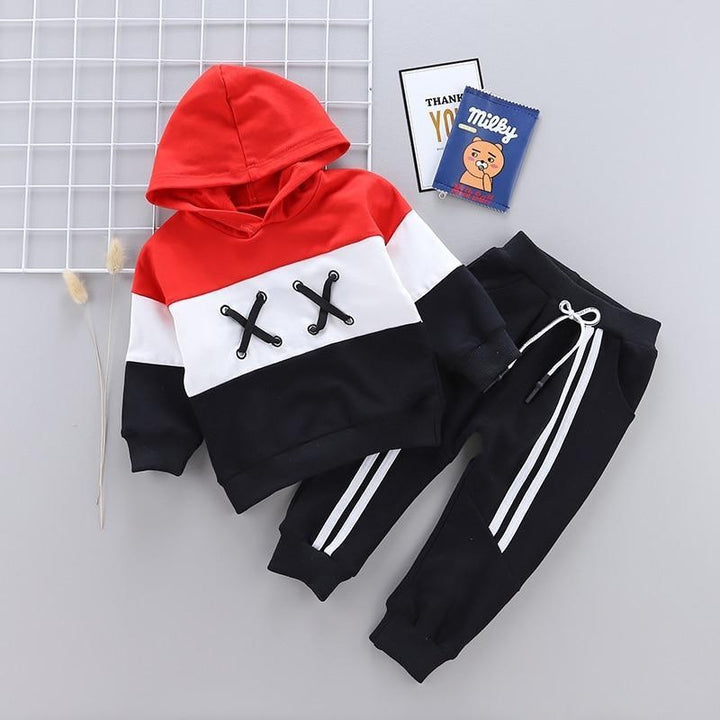 Kids Boys Spring Autumn Cotton Tracksuits Striped Tops+Bottoms 2 Pcs 1-4Y - MomyMall