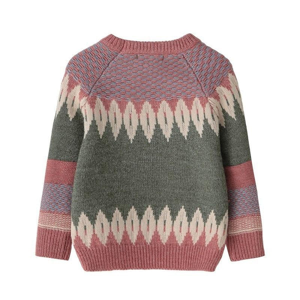Kids Boys Long-sleeved Bottoming Geometric Pattern Fashion Sweaters - MomyMall