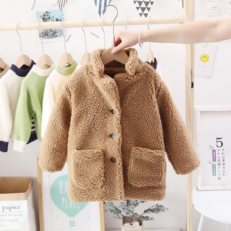 Girls Baby Cashmere Long Winter Coat 1-6 Years - MomyMall