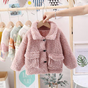 Girls Baby Cashmere Long Winter Coat 1-6 Years - MomyMall Pink / 1-2 Years