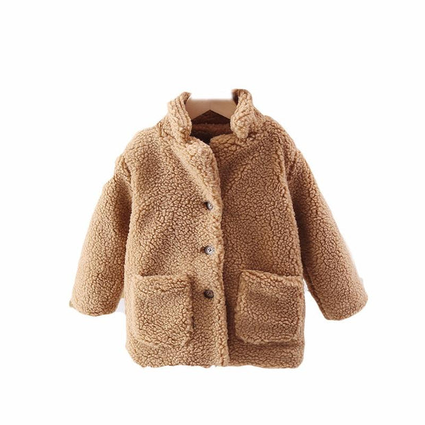 Girls Baby Cashmere Long Winter Coat 1-6 Years - MomyMall