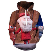 Kids Boy Christmas T shirt Cartoon Hoodie Santa Reindeer 3D Printed Sweatshirt - MomyMall Red / 2-3 Years