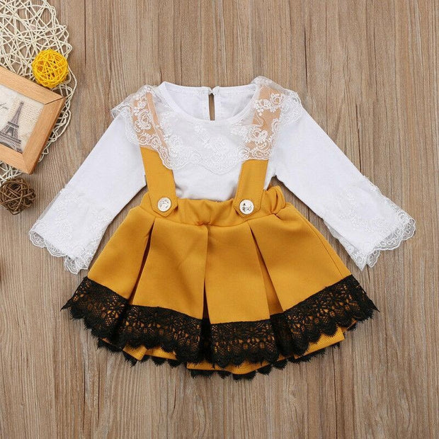 Kid Baby Girl Lace Romper Bow Princess Party Skirt Dress Outfit 0-2 Years - MomyMall