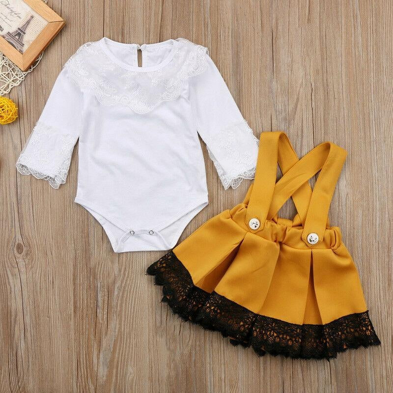 Kid Baby Girl Lace Romper Bow Princess Party Skirt Dress Outfit 0-2 Years - MomyMall