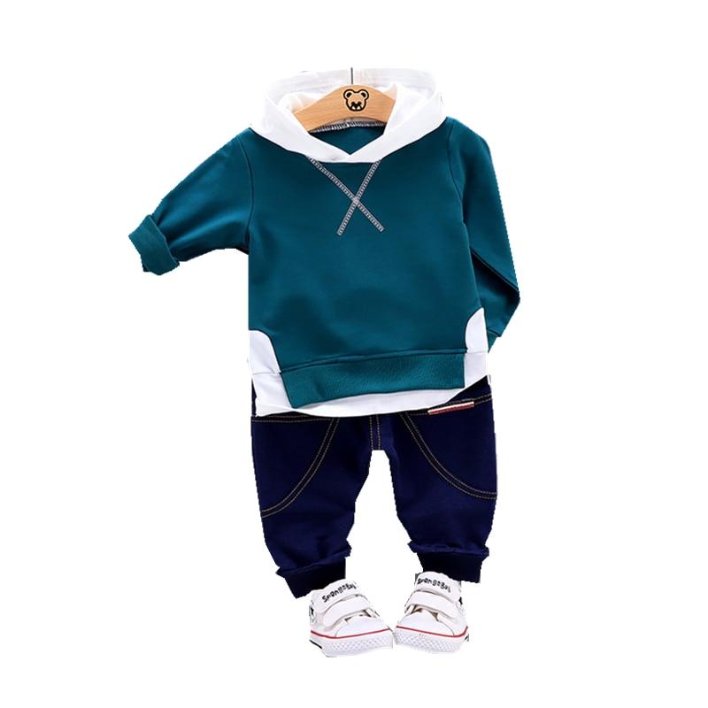 Boys Girls Sets Leisure Letter Cotton Hooded Set 2Pcs - MomyMall