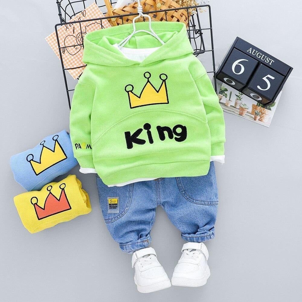 Baby Girls Boys Clothing Cartoon Tops +Bottoms 2Pcs/set - MomyMall Green / 9-12 Months