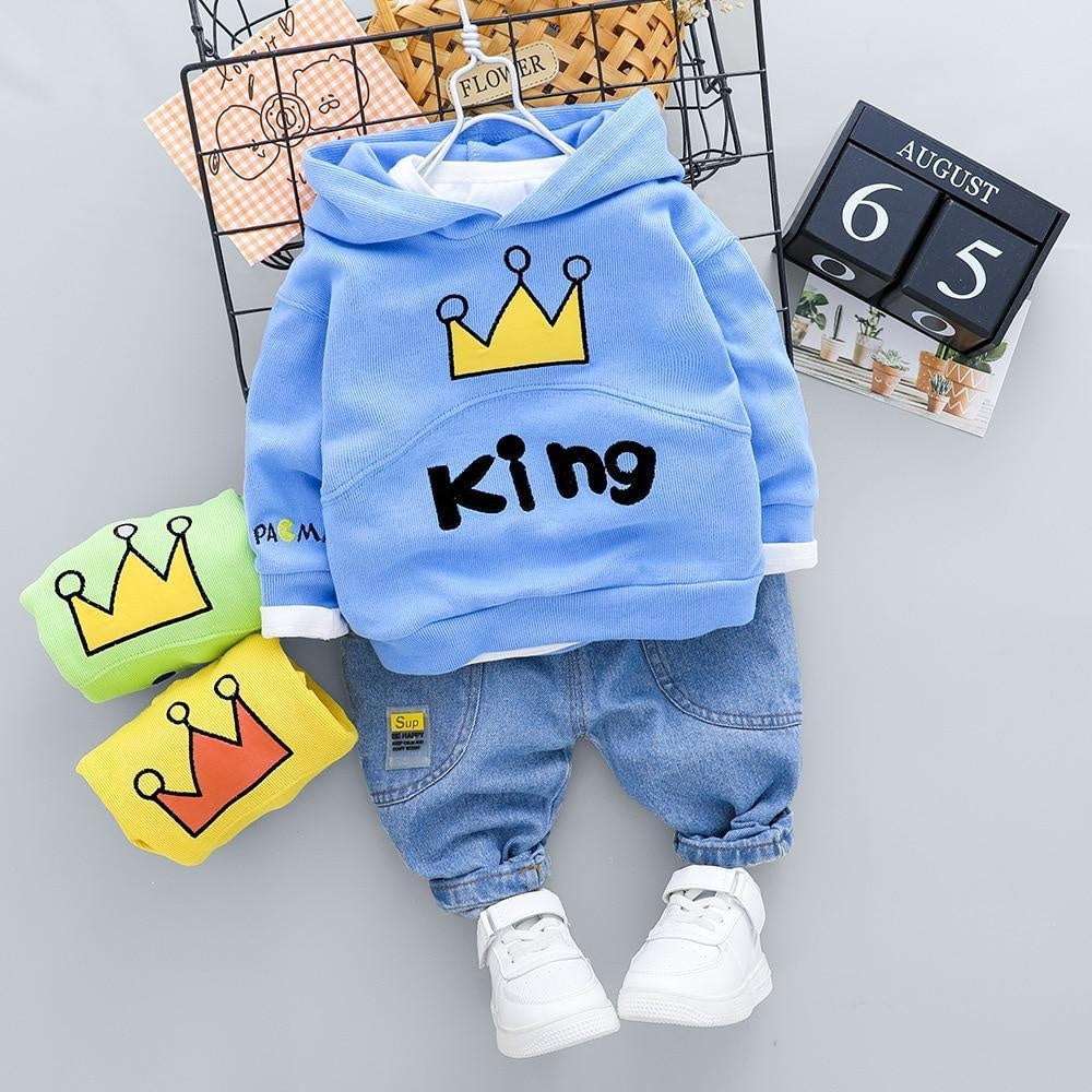 Baby Girls Boys Clothing Cartoon Tops +Bottoms 2Pcs/set - MomyMall Blue / 9-12 Months