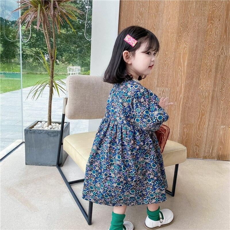 Autumn Girls Fashion Floral Dresses 1-6 Years - MomyMall