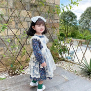 Autumn Girls Fashion Floral Dresses 1-6 Years - MomyMall dress with apron / 12-18 Months