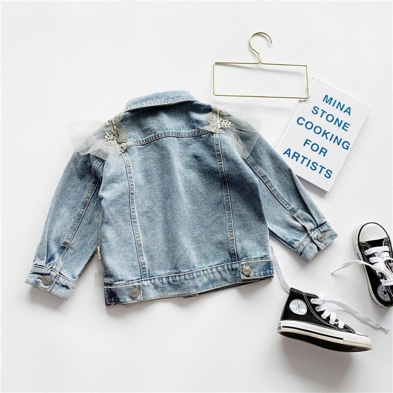 Girls Long Sleeve Denim Coat Jackets Autumn New Arrival 1-7 Years - MomyMall