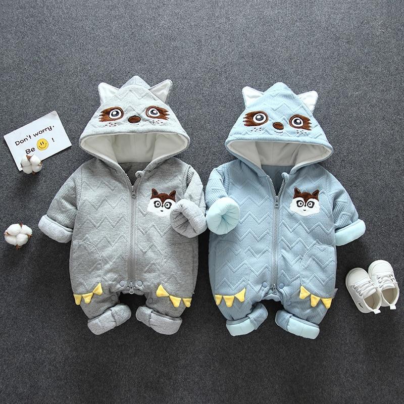 Baby Winter Romper Thick Warm Jumpsuit Overalls Cotton Outfits - MomyMall