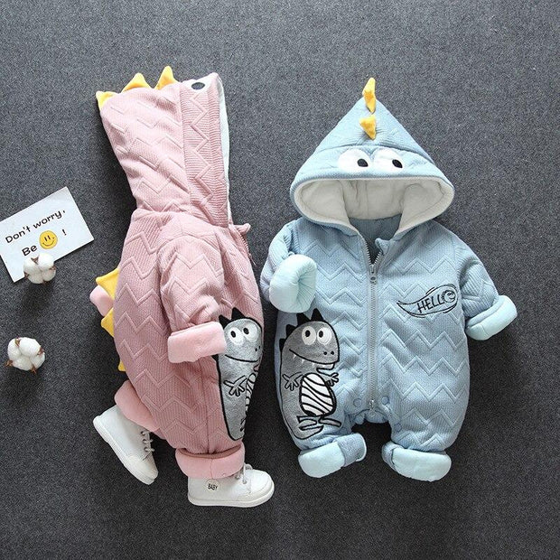 Baby Winter Romper Thick Warm Jumpsuit Overalls Cotton Outfits - MomyMall