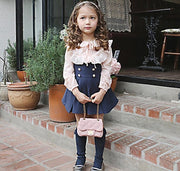Girls Elegant Princess Lace Dress 2 Pcs Set - MomyMall Blue / 1- 2 Years