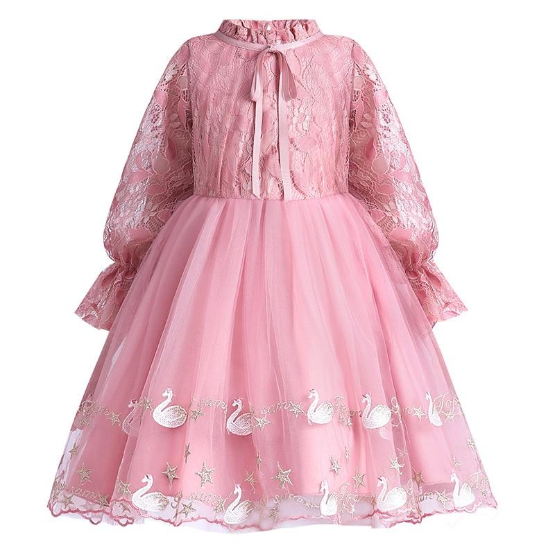 Girls Embriodery Lace Princess Tutu Birthday Party Formal Dresses - MomyMall