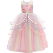 Girl Rainbow Unicorn Dress Party Easter Dress Up Costume 3-12 Years - MomyMall PINK - ONLY DRESS / 3-4 Years