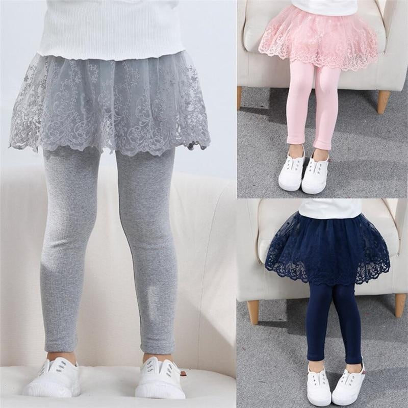 Girls Cotton Leggings Skirt-pants Slim Trousers - MomyMall