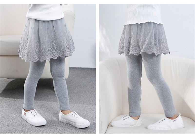 Girls Cotton Leggings Skirt-pants Slim Trousers - MomyMall