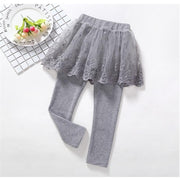 Girls Cotton Leggings Skirt-pants Slim Trousers - MomyMall Style2 / 90cm:1-2years