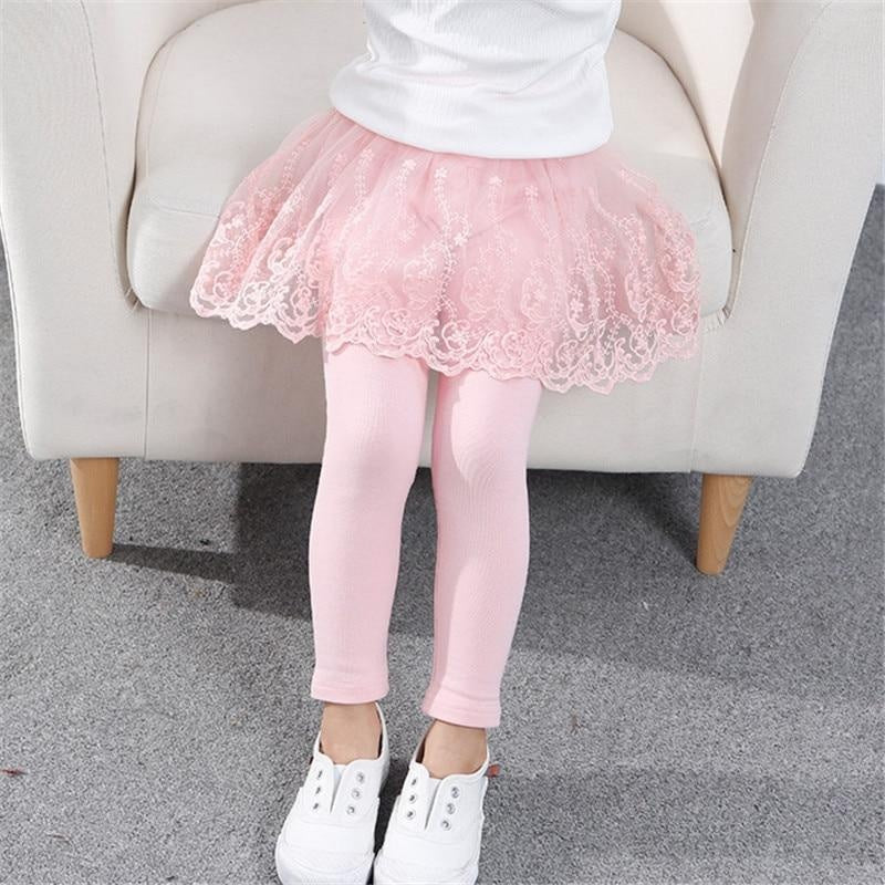 Girls Cotton Leggings Skirt-pants Slim Trousers - MomyMall