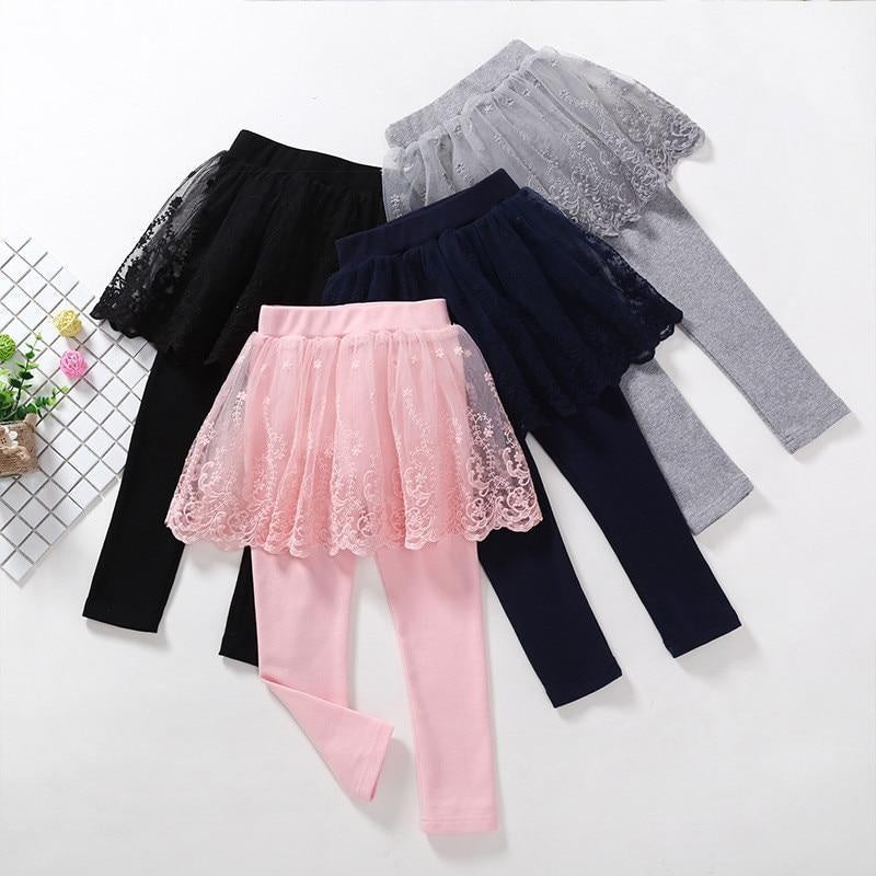 Girls Cotton Leggings Skirt-pants Slim Trousers - MomyMall